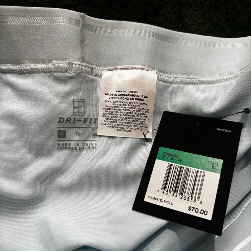 Nike Dri-FIT NWT XL Light Blue Pleated Tennis Pickleball Skirt Skort - Picture 4 of 5